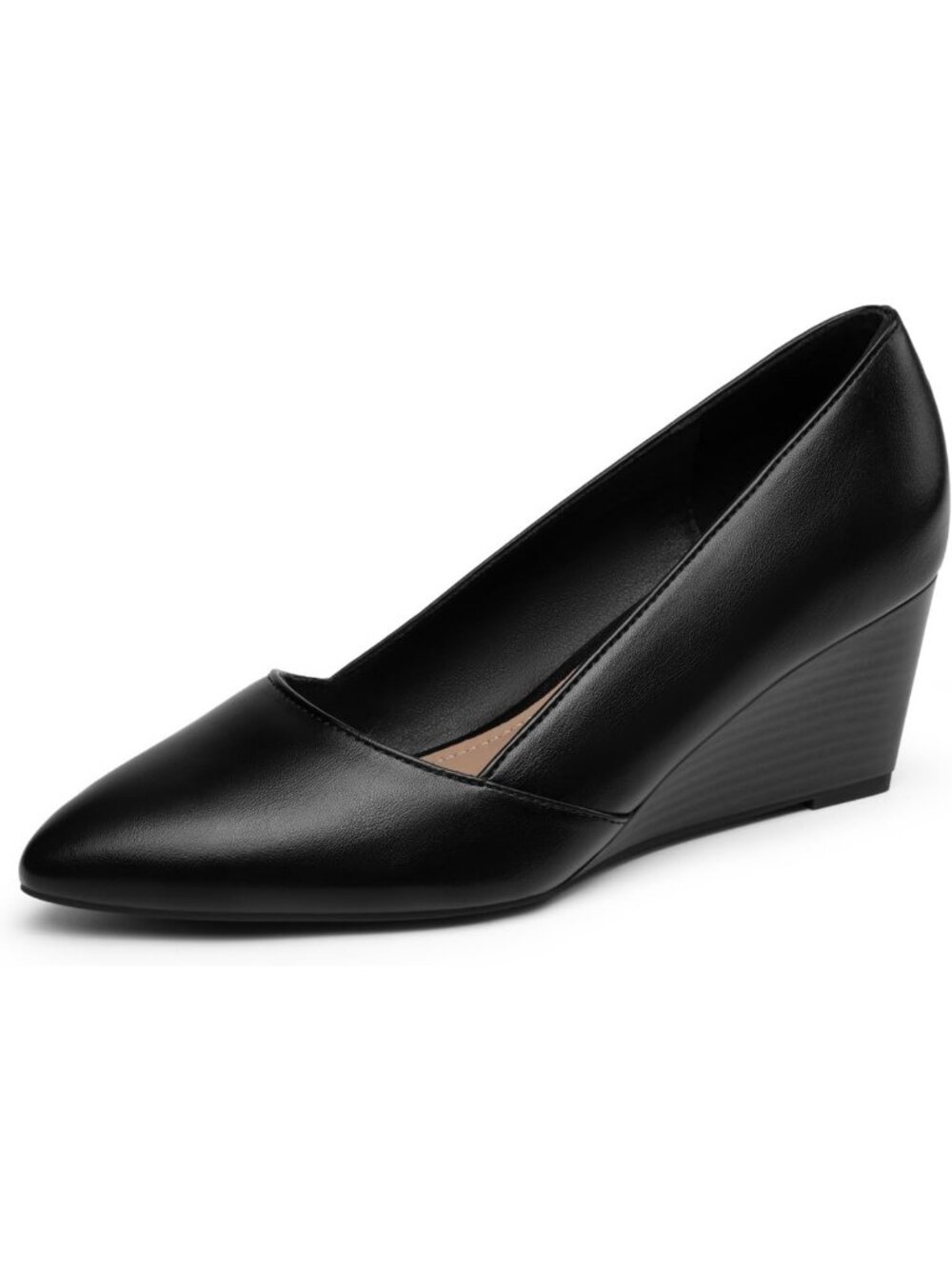 Stylish Women's Closed Toe Low Wedge Heels - Comfortable Fashion Pumps